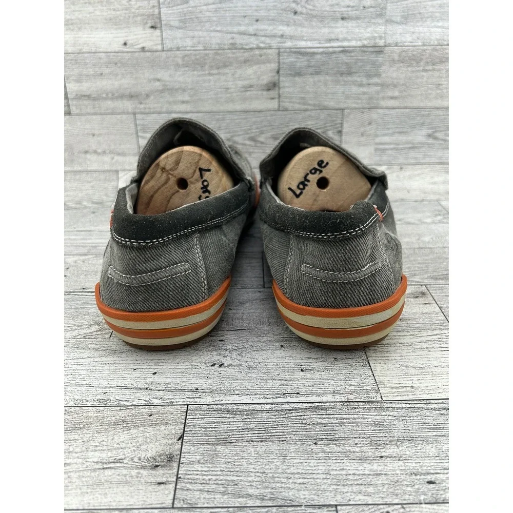 Skechers Relaxed Fit Men's Charcoal Canvas Loafer Shoes Slip On Size‎ 9